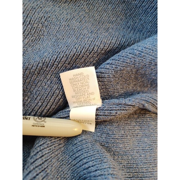 J. Jill Turtleneck Sweater Womens M Blue Pullover Cable Knit Ribbed Longsleeve - Picture 8 of 11